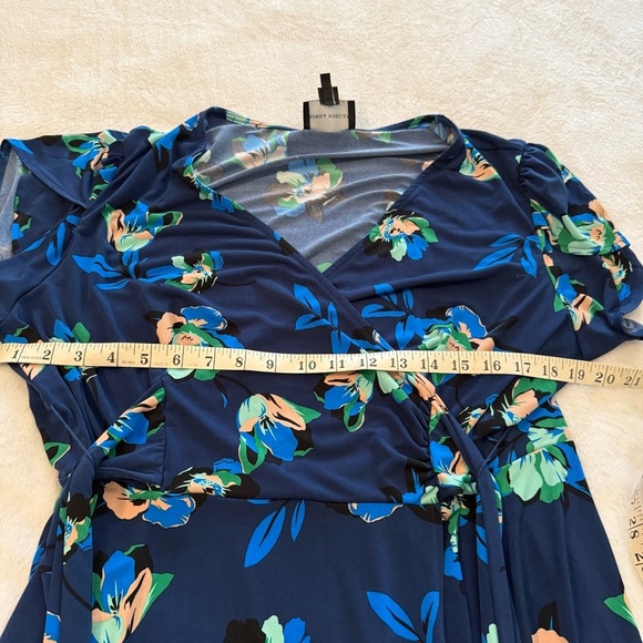 Donna Morgan Women's Plus Size Stretch Floral Cottage Spring Faux Wrap Dress 18W - Picture 13 of 16